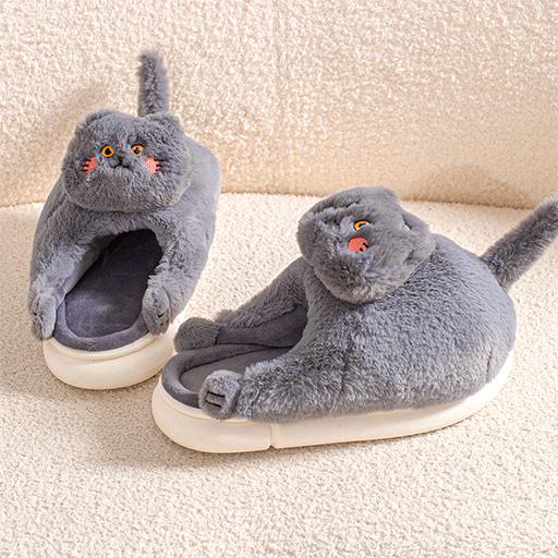 Cuddly Kittens Slippers Grey